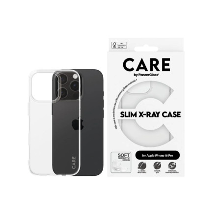 CARE Fashionable Case | Back cover | Apple | iPhone 16 PRO | Recycled plastic | Transparent | X-Ray Soft Basic