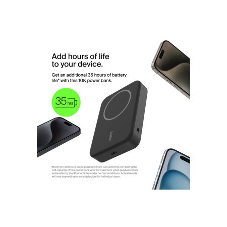 Belkin BoostCharge Pro Magnetic Power Bank with Qi2 15W 10K | 10000 mAh | Black