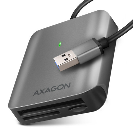 AXAGON Aluminum high-speed USB-A 3.2 Gen 1 memory card reader, 3 slots | CRE-S3