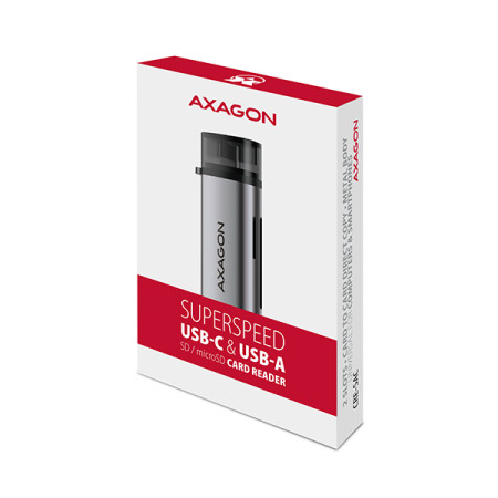 AXAGON Mobile USB 3.2 Gen 1card reader with USB-C and USB-A connectors | CRE-SAC