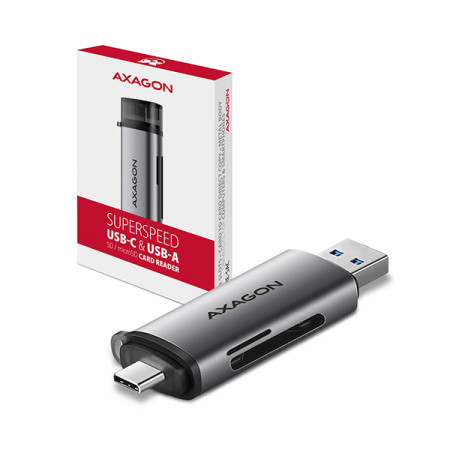 AXAGON Mobile USB 3.2 Gen 1card reader with USB-C and USB-A connectors | CRE-SAC