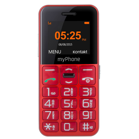 myPhone | Halo Easy | Red | 1.77 " | TFT | 24 MB | 32 MB | Single SIM | Bluetooth | Main camera resolution 0.3 MP | 1000 mAh