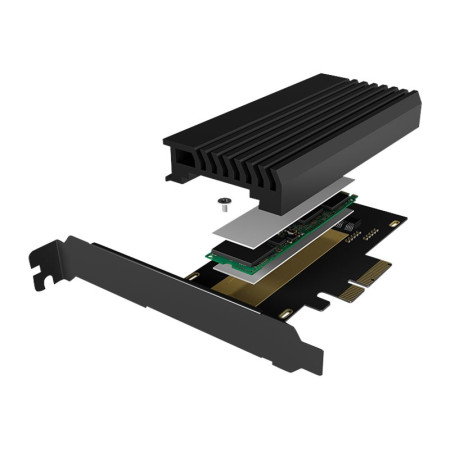 Icy Box IB-PCI214M2-HSL PCIe extension card | Raidsonic | ICY BOX | PCIe card with M.2 M-Key socket for one M.2 NVMe SSD