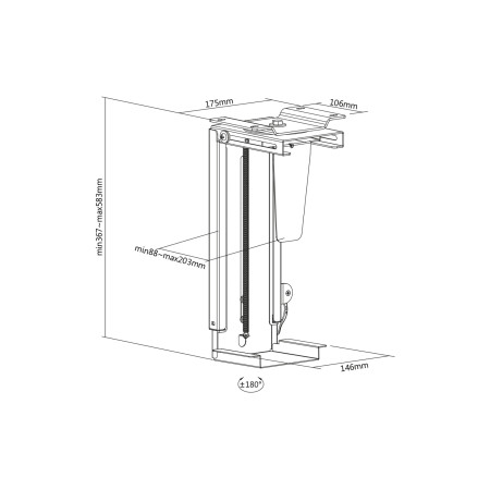 PC Table Mount | DA-90411 | 30-51 cm | Steel | Black