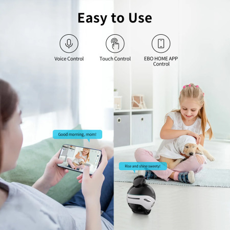 Enabot Family Robot IP Camera | EBO X | 8 MP | 1.8 | H265 | Micro SD, Max. 256GB