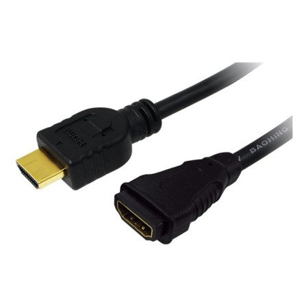 Logilink | HDMI Cable Type A Male - HDMI Type A Female | Black | HDMI Type A Female | HDMI Type A Male | HDMI to HDMI | 2 m