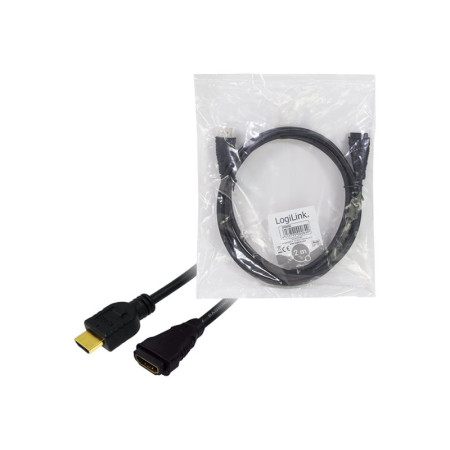 Logilink | HDMI Cable Type A Male - HDMI Type A Female | Black | HDMI Type A Female | HDMI Type A Male | HDMI to HDMI | 2 m