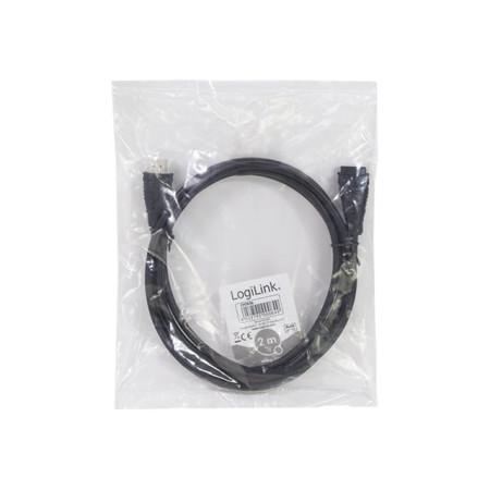 Logilink | HDMI Cable Type A Male - HDMI Type A Female | Black | HDMI Type A Female | HDMI Type A Male | HDMI to HDMI | 2 m