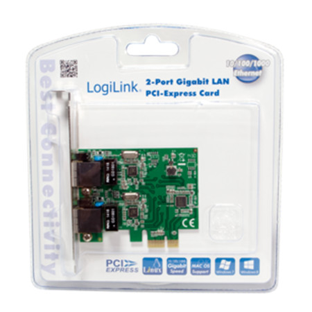 Logilink PC0075, 2-port Gigabit PCI Express network card | Logilink | 2 x Gigabit Lan (RJ 45) | PCIe