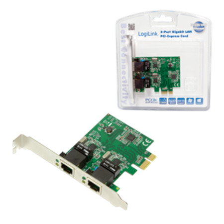 Logilink PC0075, 2-port Gigabit PCI Express network card | Logilink | 2 x Gigabit Lan (RJ 45) | PCIe