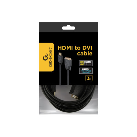 Cablexpert | Black | HDMI to DVI | 3 m