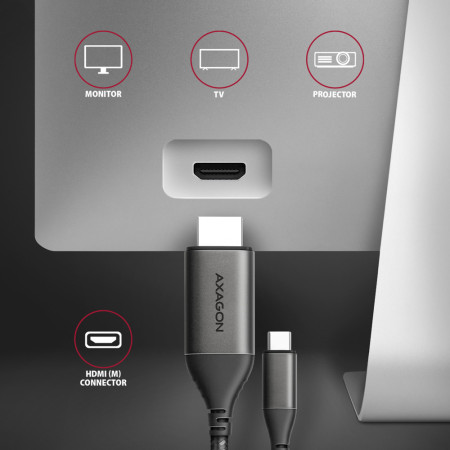 AXAGON | Active converter | USB-C to HDMI | 1.8 m