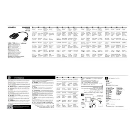 AXAGON | Active converter | HDMI to VGA | 0.15 m