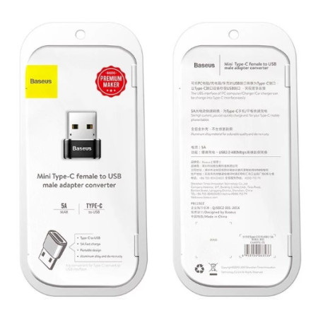 Baseus adapter from USB Type-C to USB Black