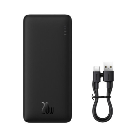 Baseus Airpow 20W 10000mAh Power Bank with Baseus Simple Series USB-A - USB-C 30cm Cable Black