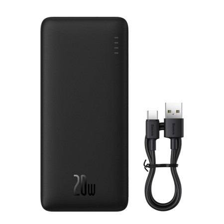 Baseus Airpow 20W 20000mAh Power Bank with Baseus Simple Series USB-A - USB-C 50cm Cable Black