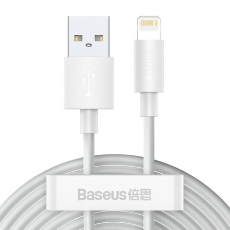 Baseus cable kit (USB - Lightning 2 pcs). fast charging 1.5m white