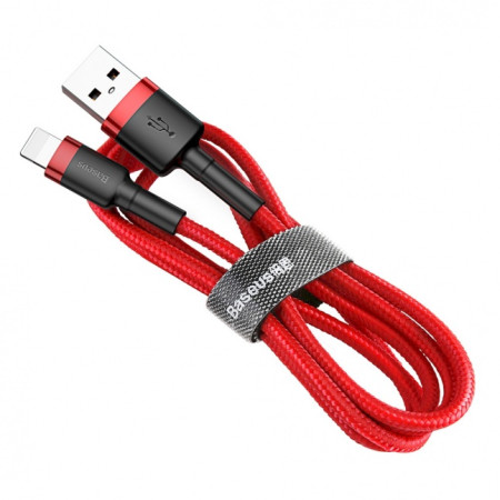 Baseus Cafule Cable durable nylon cable USB / Lightning QC3.0 2.4A 0.5M Red