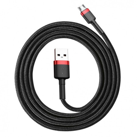 Baseus Cafule Cable durable nylon cable USB / micro USB QC3.0 2.4A 1m Black+Red