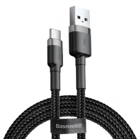 Baseus Cafule Cable durable nylon cable USB / USB-C QC3.0 2A 2M Black-Gray