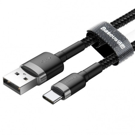 Baseus Cafule Cable durable nylon cable USB / USB-C QC3.0 2A 2M Black-Gray