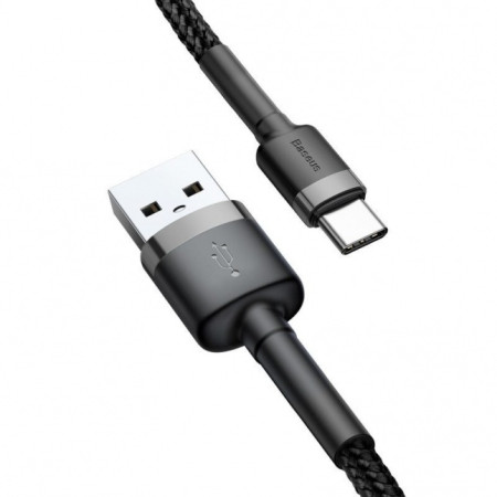 Baseus Cafule Cable durable nylon cable USB / USB-C QC3.0 2A 2M Black-Gray