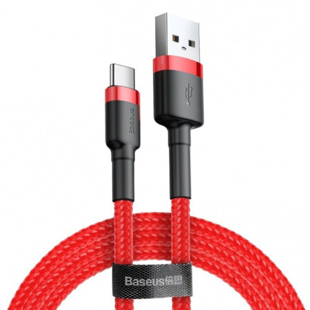 Baseus Cafule Cable durable nylon cable USB / USB-C QC3.0 3A 0.5M Red