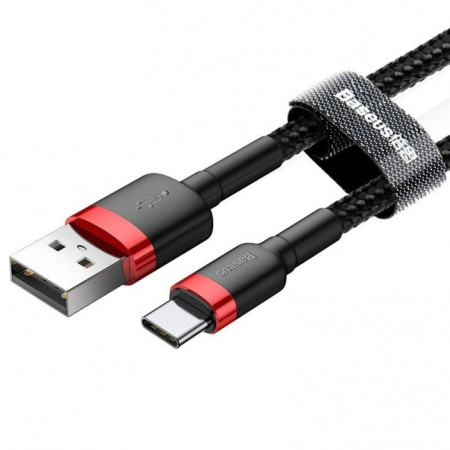 Baseus Cafule Cable durable nylon cable USB / USB-C QC3.0 3A 1m Black+Red