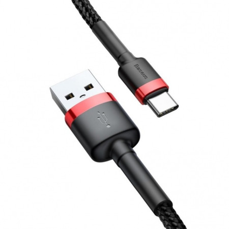 Baseus Cafule Cable durable nylon cable USB / USB-C QC3.0 3A 1m Black+Red