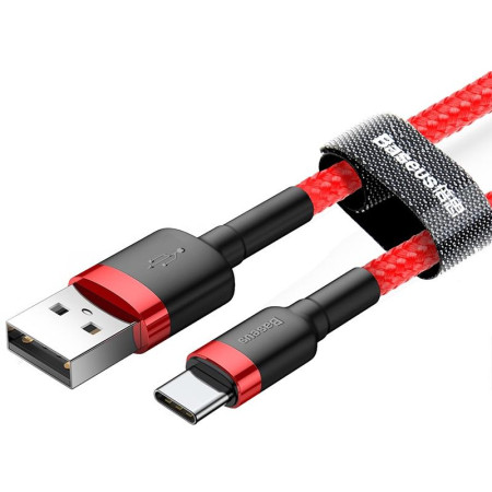 Baseus Cafule Cable durable nylon cable USB / USB-C QC3.0 3A 1M Red