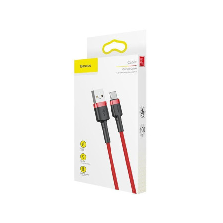 Baseus Cafule Cable durable nylon cable USB / USB-C QC3.0 3A 1M Red