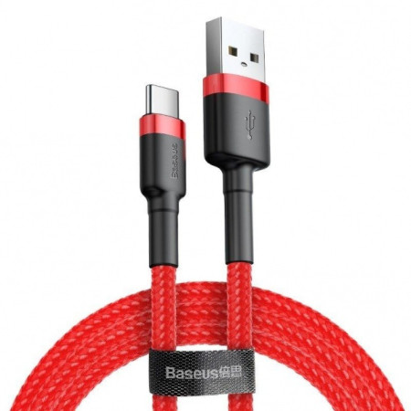 Baseus Cafule Cable durable nylon cable USB / USB-C QC3.0 3A 1M Red