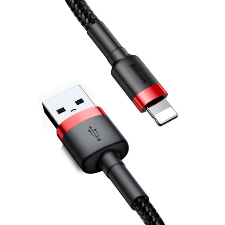 Baseus Cafule USB-A / Lightning 2.4A QC 3.0 cable 1 m - black and red