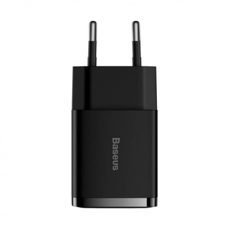 Baseus Compact Quick Charger, 2x USB, 10.5W Black