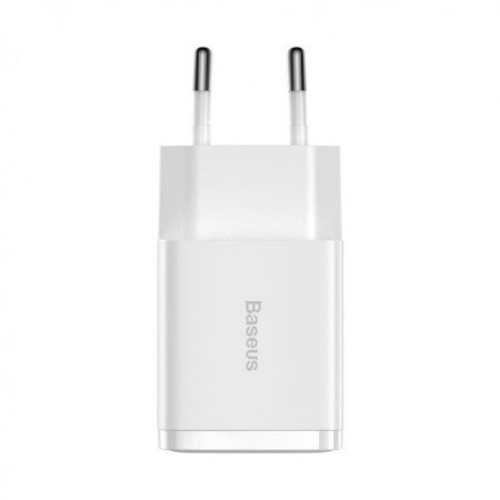 Baseus Compact Quick Charger, 2x USB, 10.5W White