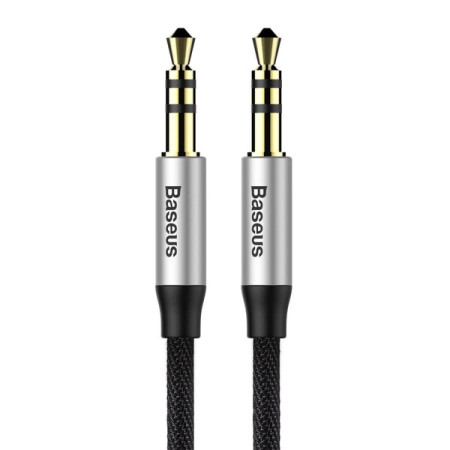 Baseus Yiven M30 stereo AUX 3.5 mm audio cable male mini jack 1m silver-black