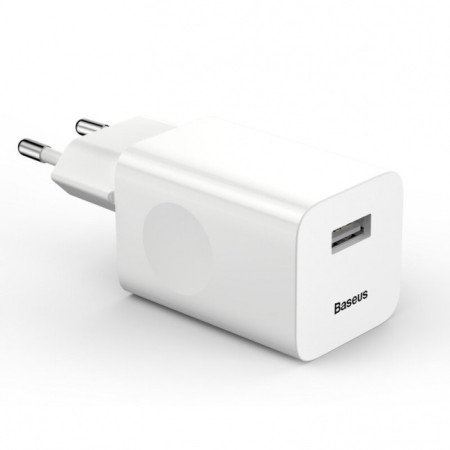 Baseus Quick Charger EU 24W power supply adapter USB Quick Charge 3.0 QC 3.0 White