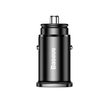 Baseus Square metal Car Charger USB+Type-C 30W PPS (PD3.0/QC4.0/SCP/AFC) Black