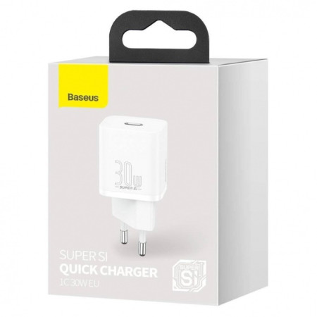 Baseus Super Si 1C fast wall charger USB Type C 30W Power Delivery Quick Charge White