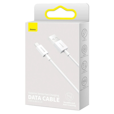 Baseus Superior USB-A / micro USB 2A cable 1m - white