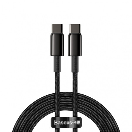 Baseus Tungsten Gold Fast Charging Data Cable Type-C to Type-C 100W 2m Black