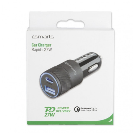 Car Charger Rapid+ 27W with Quick Charge, grey / black