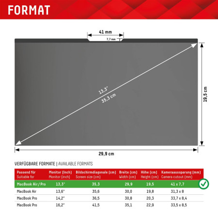 DISPLEX Privacy Safe MacBook Air/Pro 13,3"