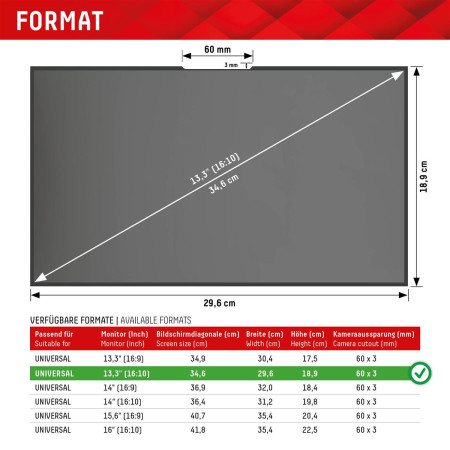 DISPLEX Privacy Safe Uni (Frameless) 13,3", 16:10