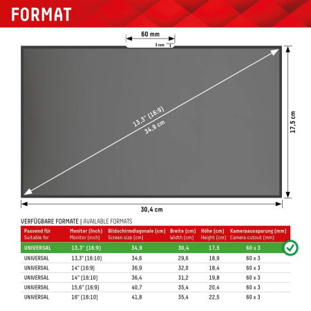 DISPLEX Privacy Safe Uni (Frameless) 13,3", 16:9