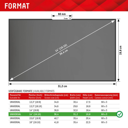 DISPLEX Privacy Safe Uni (Frameless) 14", 16:10