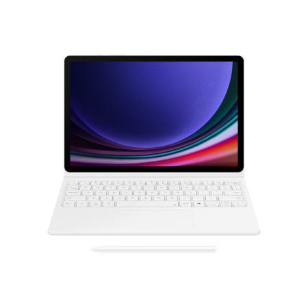 DX725UWE Book Cover Keyboard Samsung Galaxy Tab S9/S9 FE, White