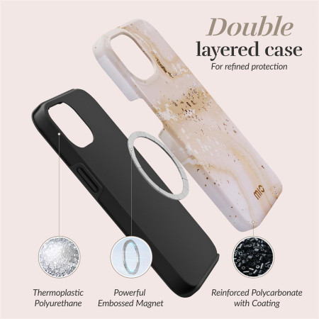 MIO Gold Marble Magsafe Compatible for iPhone 16 Plus