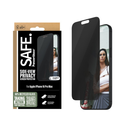 PanzerGlass SAFE Privacy Screen Protector Apple iPhone 16 Pro Max, Ultra-Wide Fit