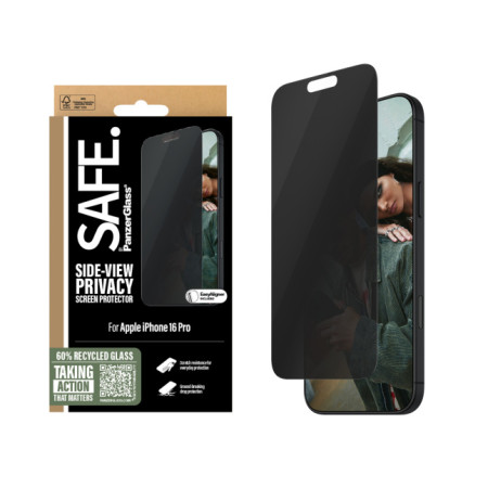 PanzerGlass SAFE Privacy Screen Protector Apple iPhone 16 Pro, Ultra-Wide Fit